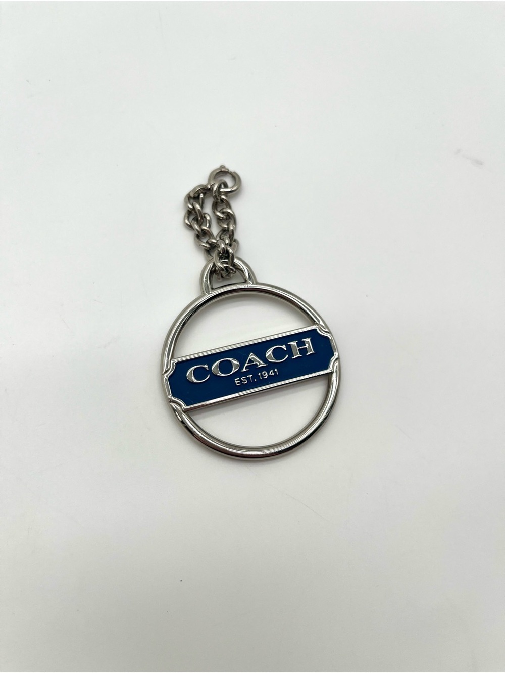 COACH Circle Pendant Hang Tag, Blue Purple
